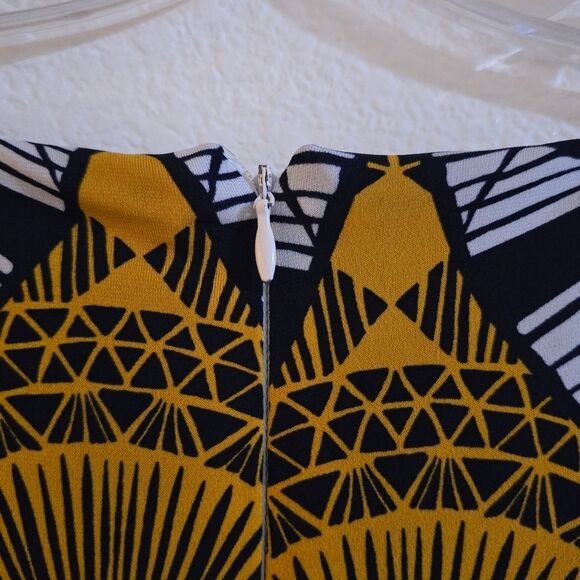 Sleeveless Geometric Print Maxi Dress - Dark Navy Blue,white and Gold - Picture 7 of 15